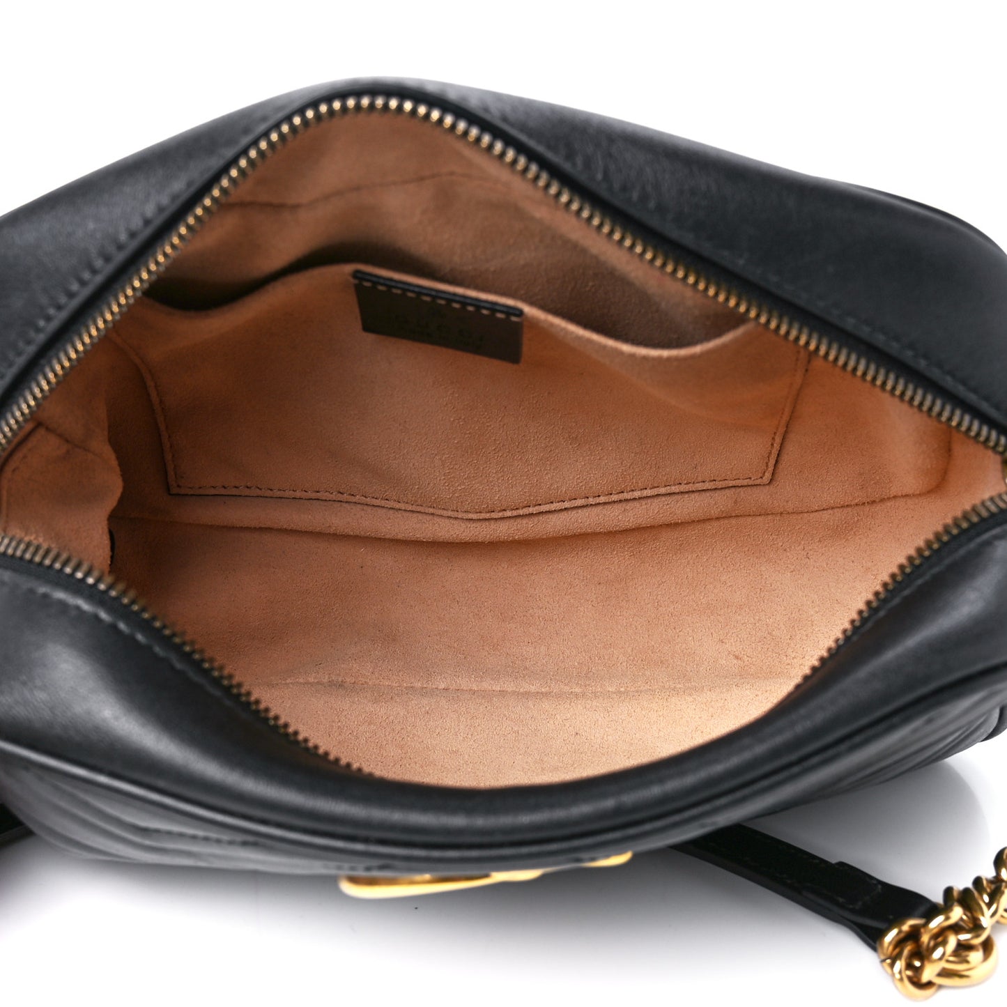 Calfskin Matelasse Small GG Marmont Chain Shoulder Bag Black