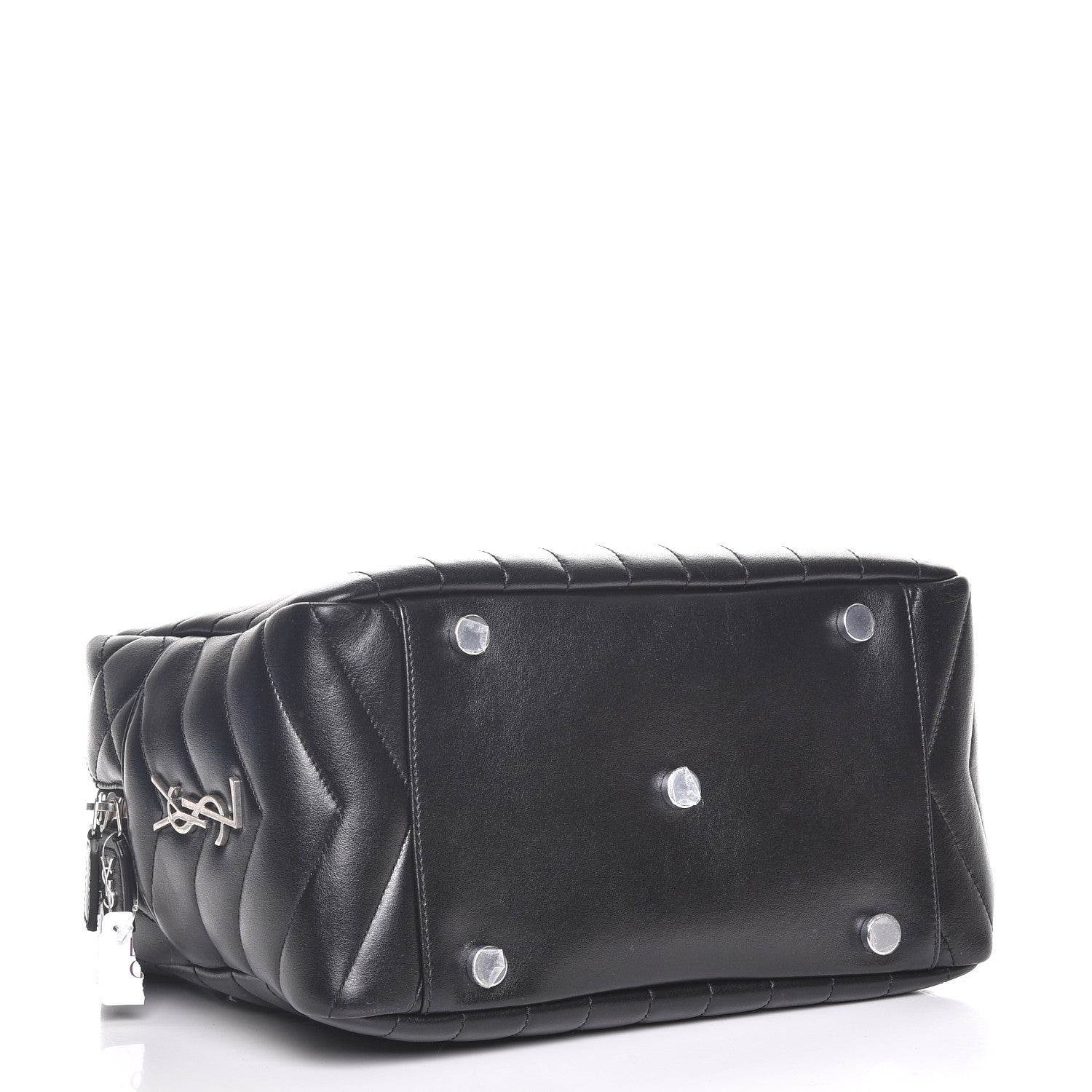 Saint Laurent Calfskin Y Quilted Monogram Medium Loulou Bowling Bag Black 4 of 7