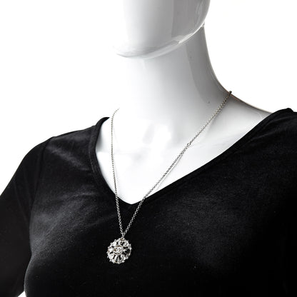 Chanel Gripoix Poured Glass Crystal CC Necklace Silver 2 of 6