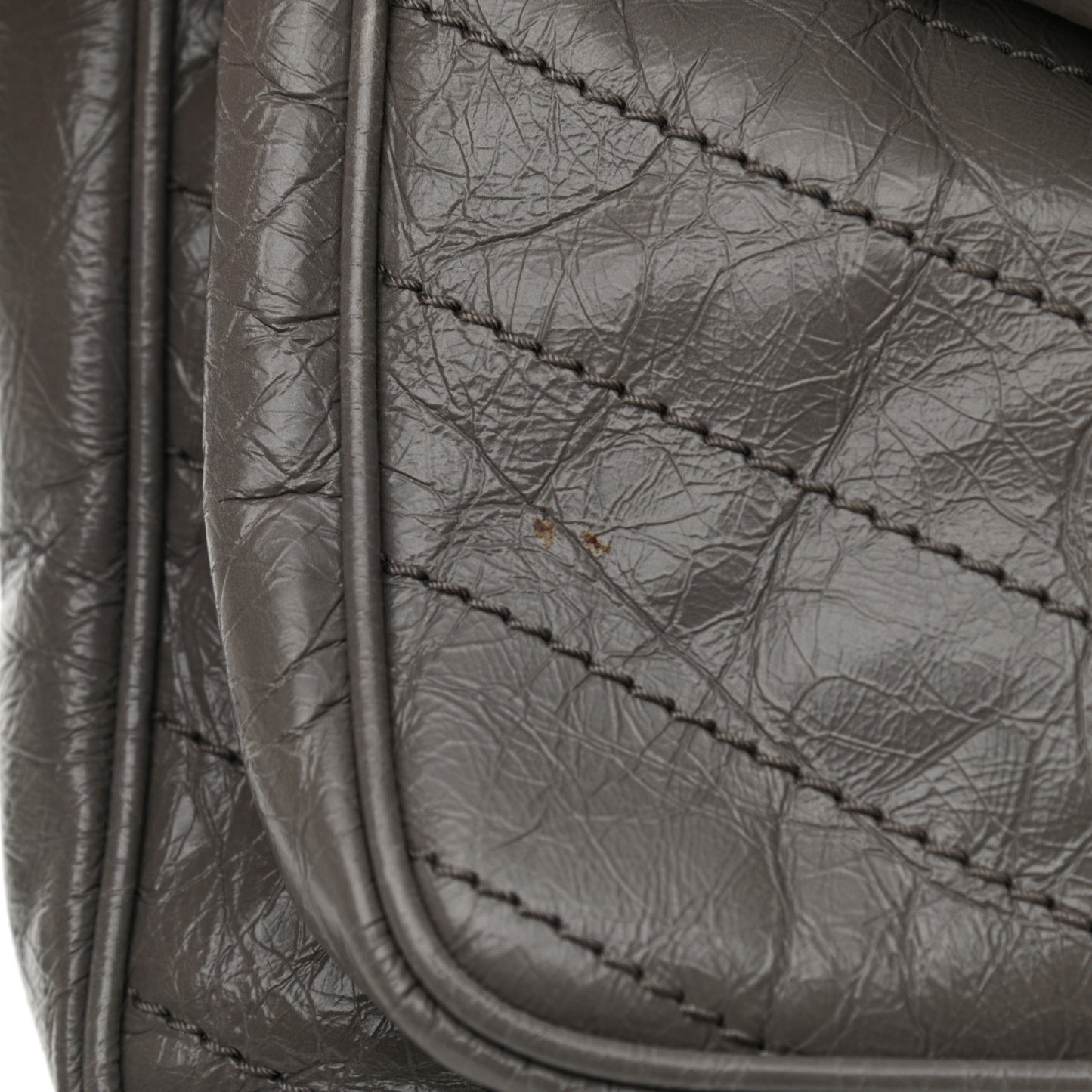 Crinkled Calfskin Matelasse Monogram Medium Niki Chain Satchel Fog