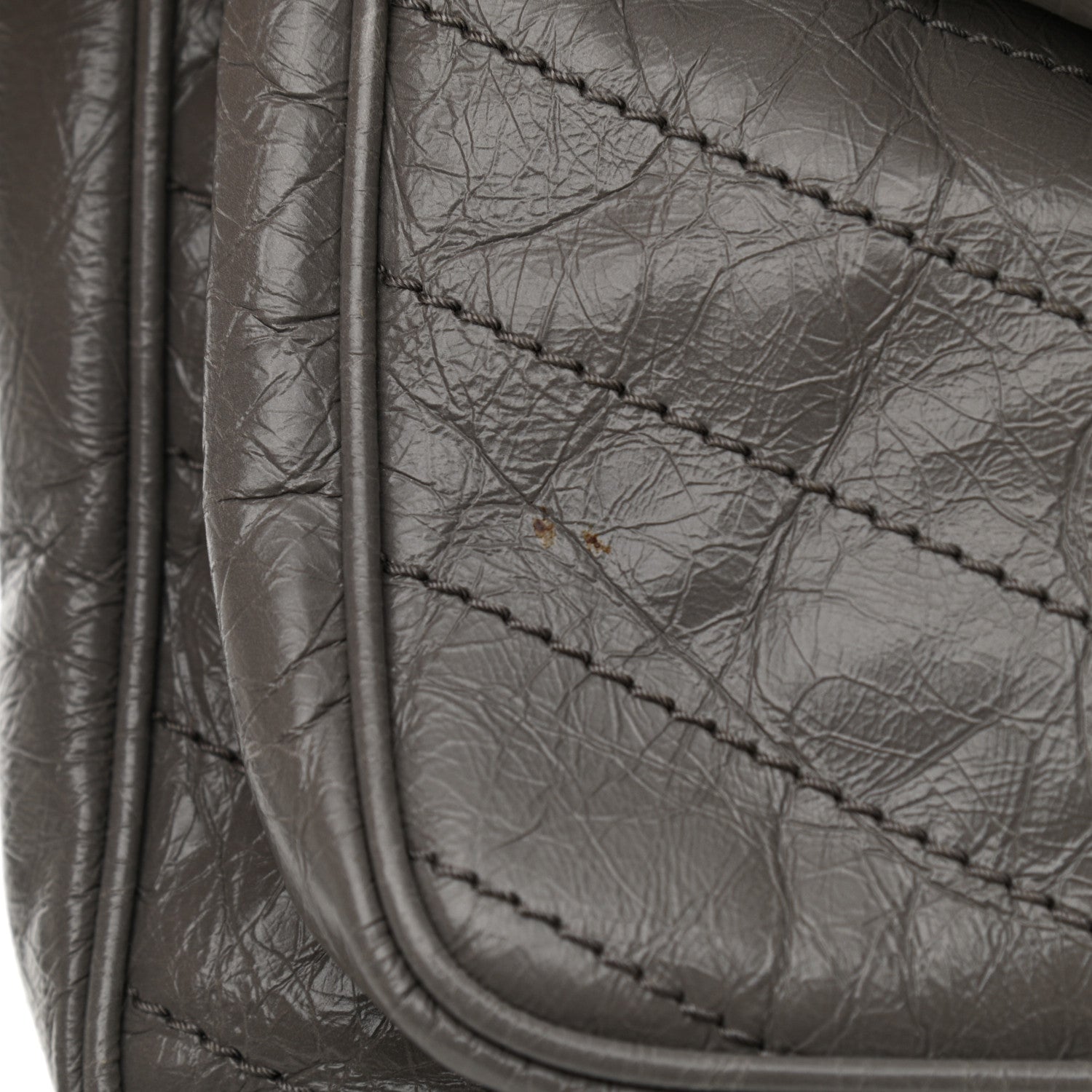 Saint Laurent Crinkled Calfskin Matelasse Monogram Medium Niki Chain Satchel Fog 12 of 13