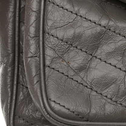 Saint Laurent Crinkled Calfskin Matelasse Monogram Medium Niki Chain Satchel Fog 12 of 13