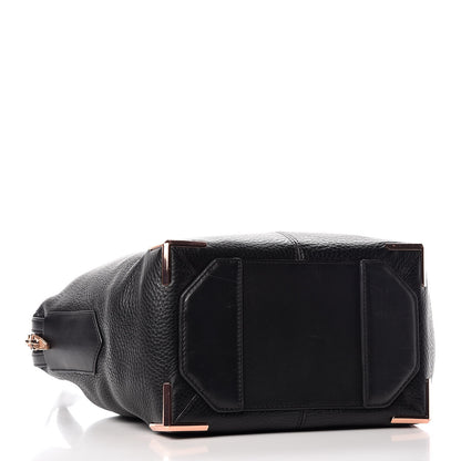 Alexander Wang Pebbled Calfskin Small Emile Soft Black Rose Gold Hardware 5 of 8
