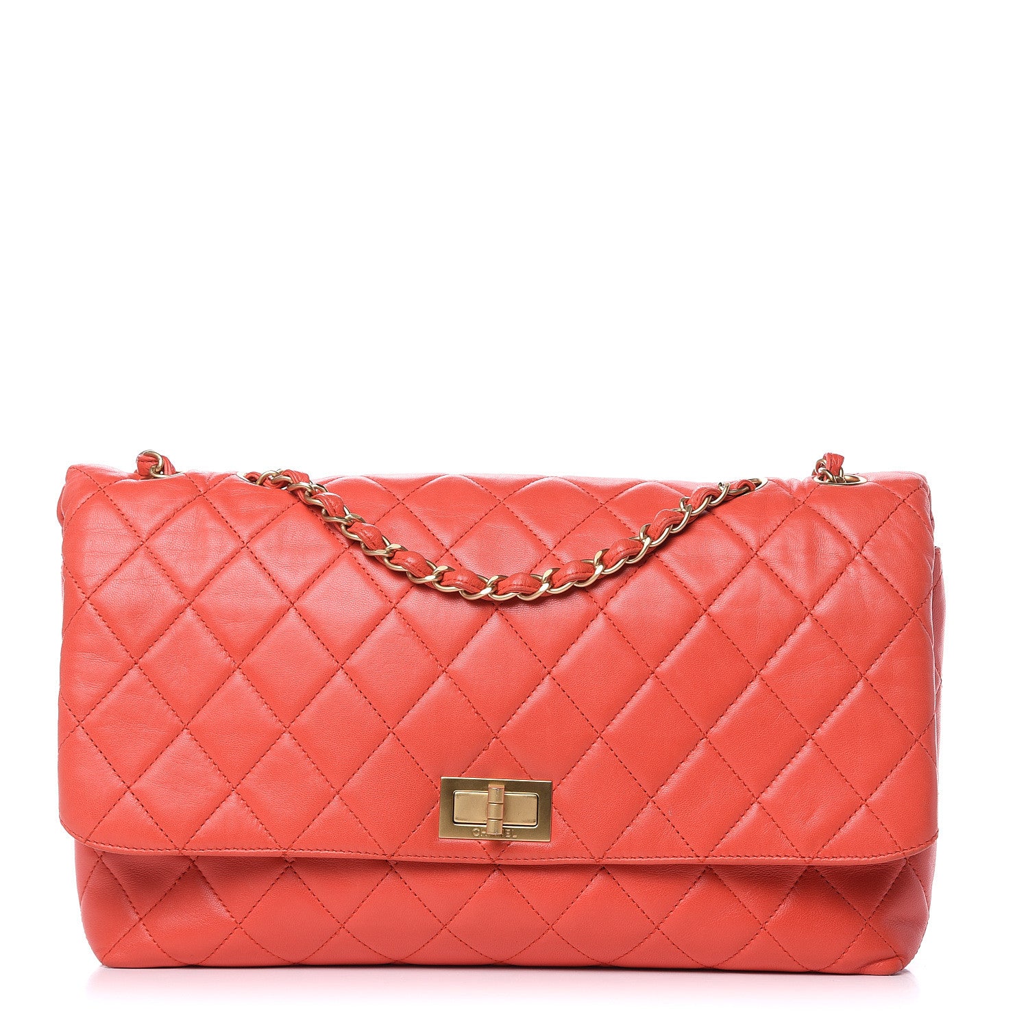 Chanel Lambskin Quilted Jumbo Mademoiselle Flap Red 1 of 12