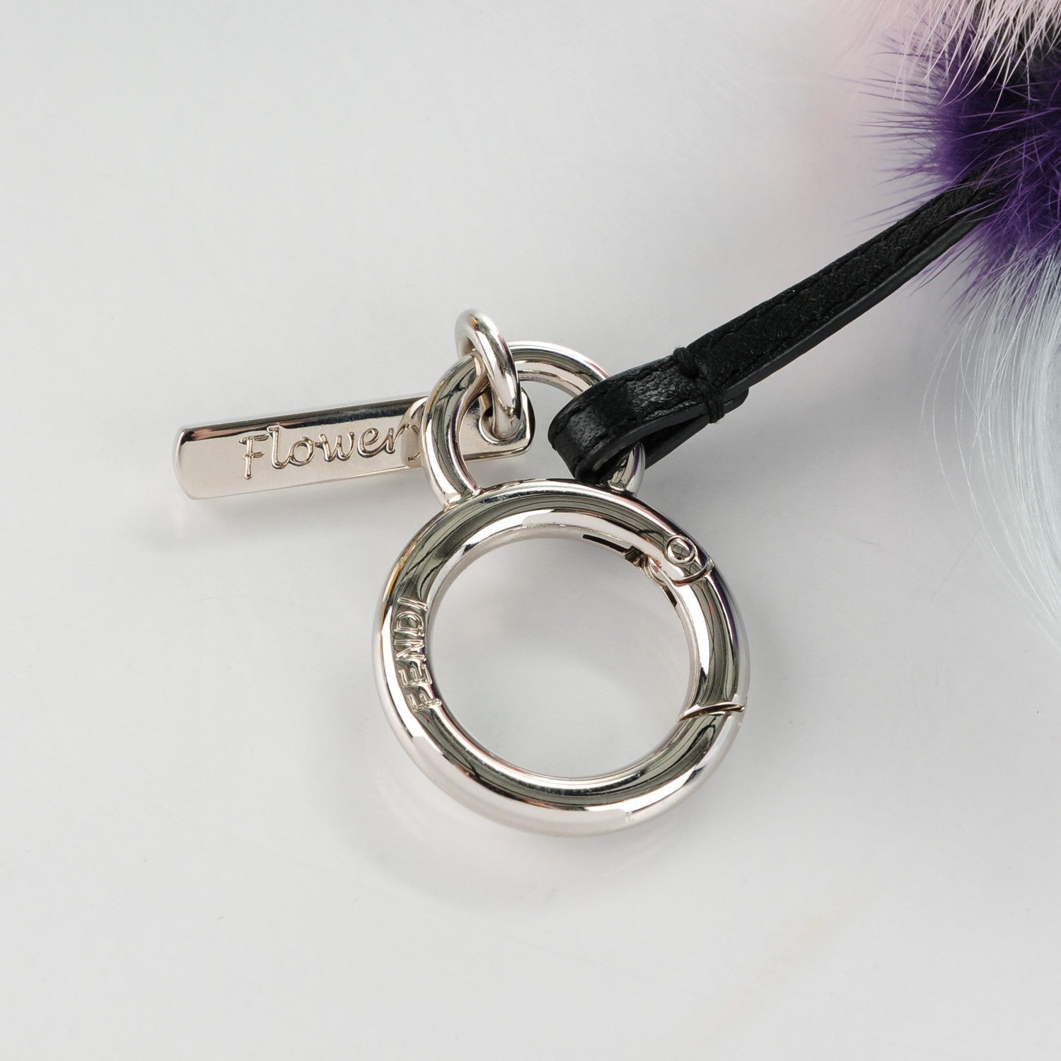 Fendi Fox Fur Monster Flowery Mini Bag Bug Charm Viola Acqua Multicolor 3 of 4