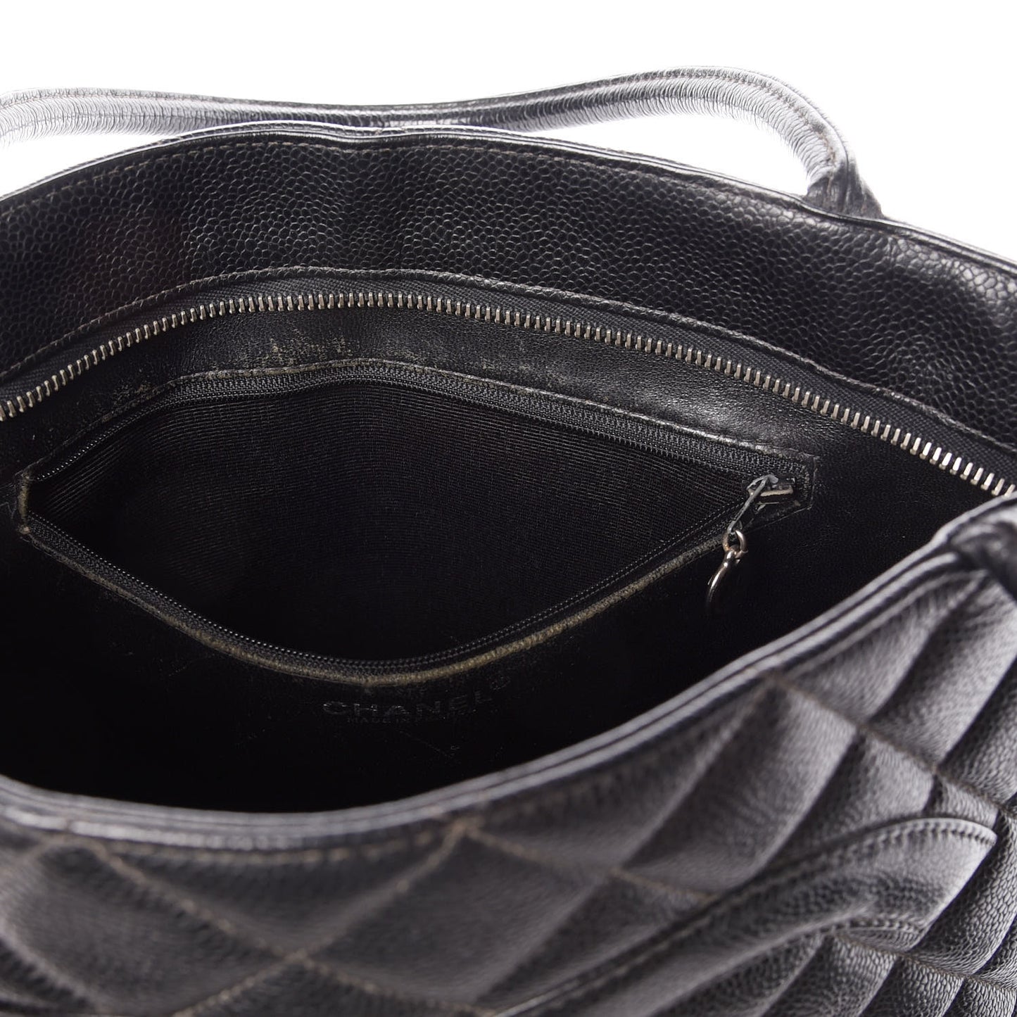 Caviar Quilted Medallion Tote Black