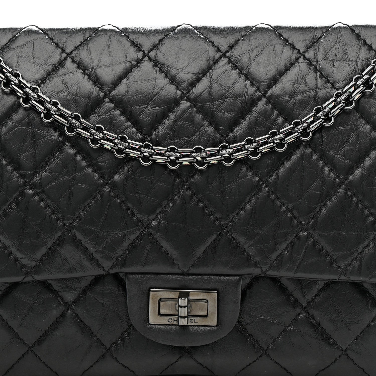 Chanel Aged Calfskin Quilted 2.55 Reissue 226 Flap So Black 9 of 11