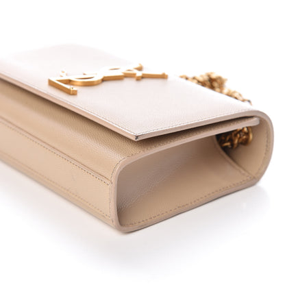Saint Laurent Grain De Poudre Small Monogram Kate Satchel Nude Powder 10 of 13