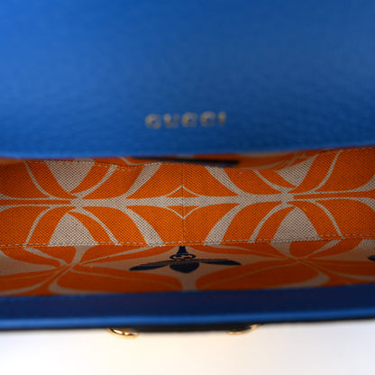 Gucci X ADIDAS Textured Dollar Calfskin Web Small Trefoil Horsebit 1955 Shoulder Bag Blue Off White 5 of 9