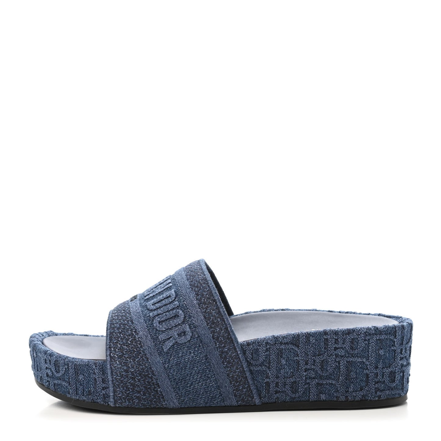 Denim Oblique Slide Sandals 40 Denim