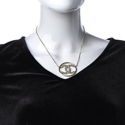 Chanel Baguette Crystal High Society CC Pendant Necklace Gold 2 of 5