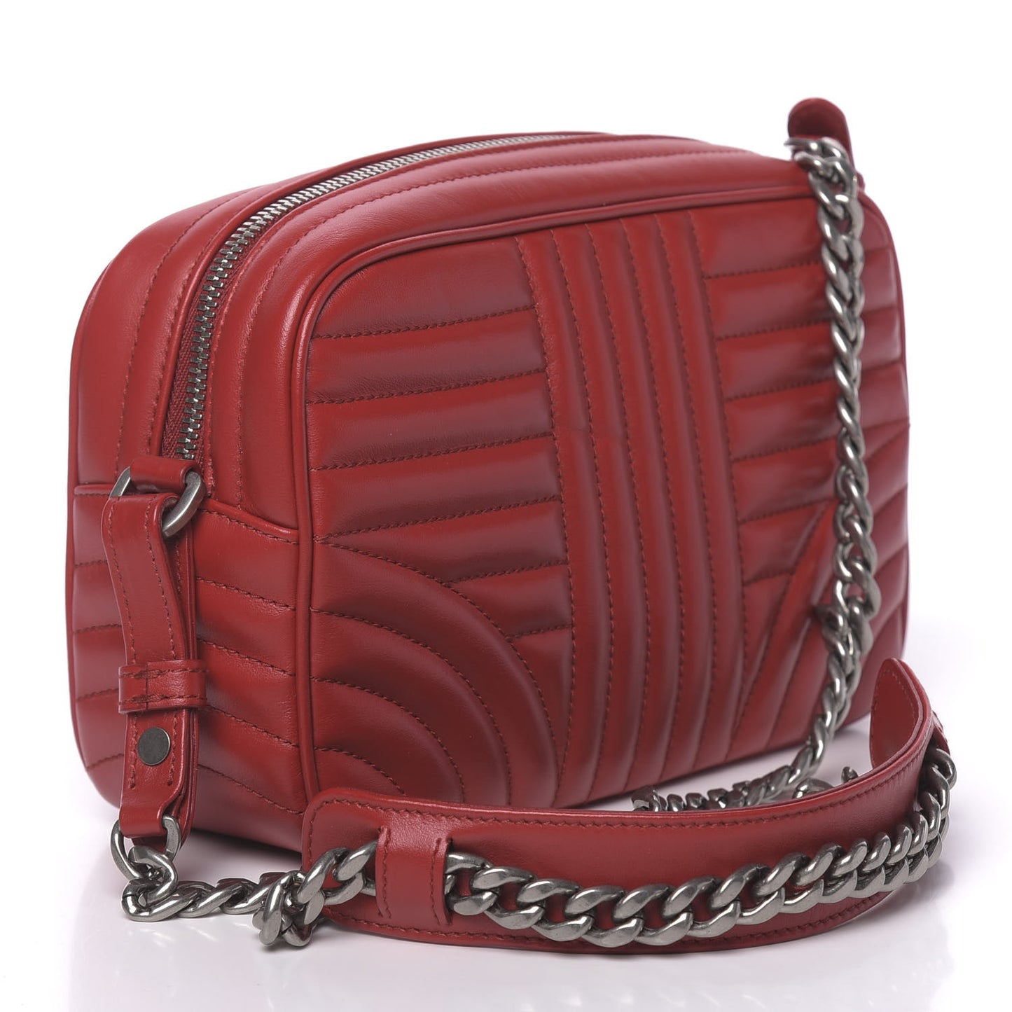 Soft Calfskin Diagramme Crossbody Bag Fuoco