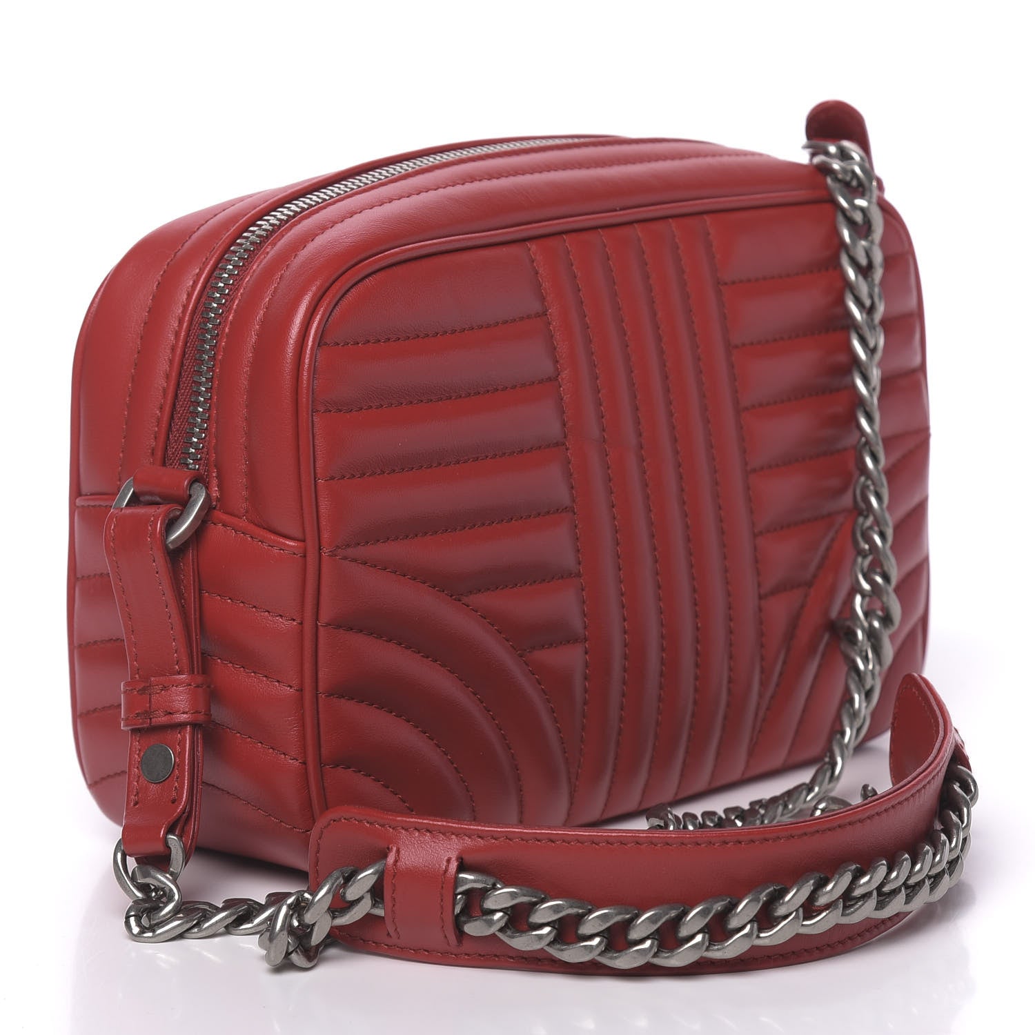 Prada Soft Calfskin Diagramme Crossbody Bag Fuoco 3 of 9