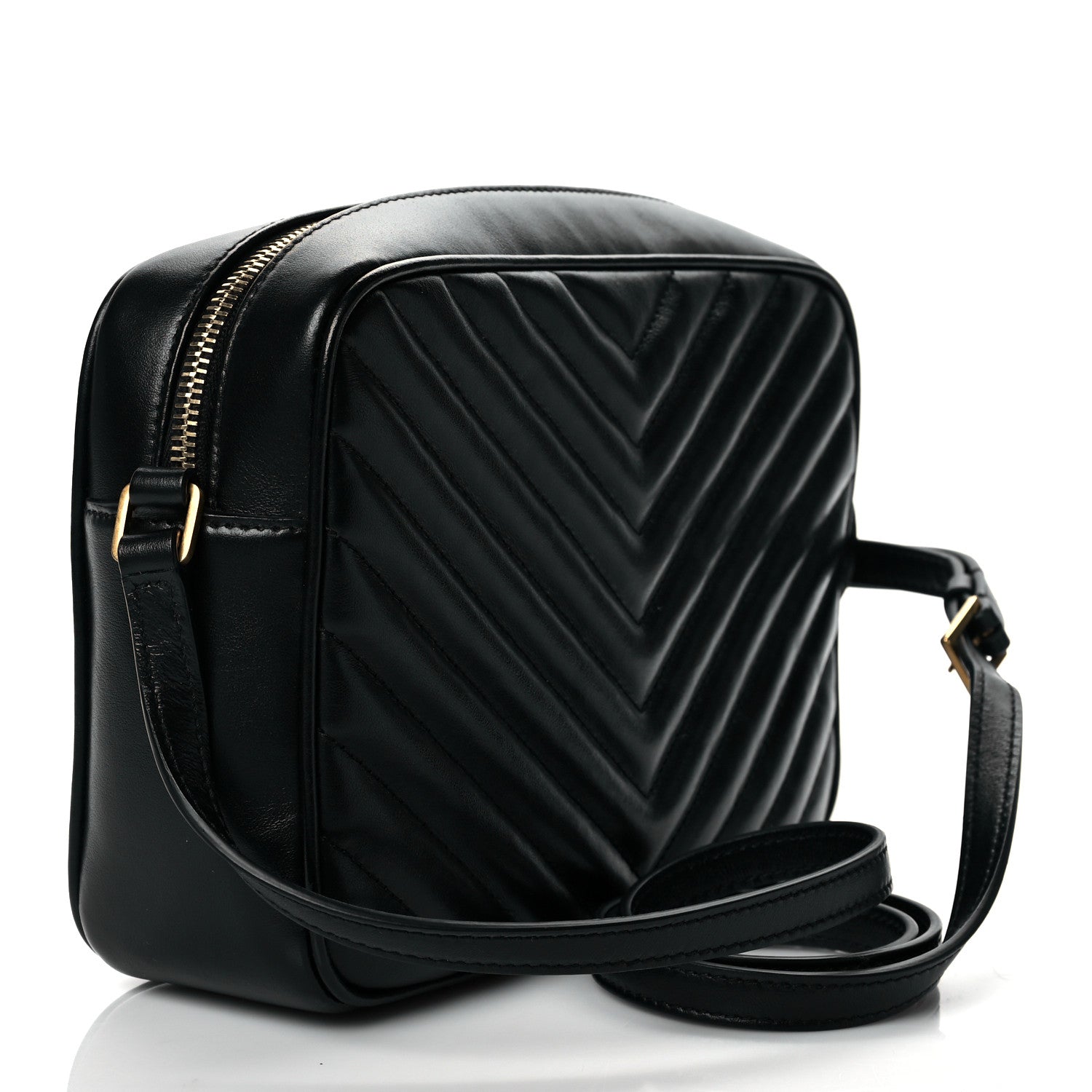 Saint Laurent Calfskin Matelasse Monogram Lou Camera Bag Black 3 of 10