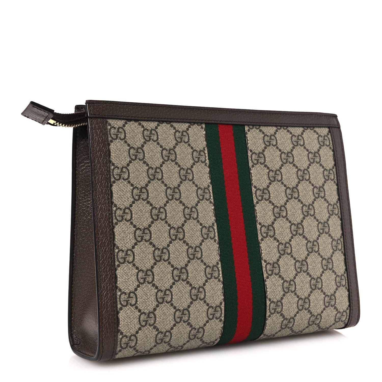 Gucci GG Supreme Monogram Web Ophidia Pouch Brown 1868483
