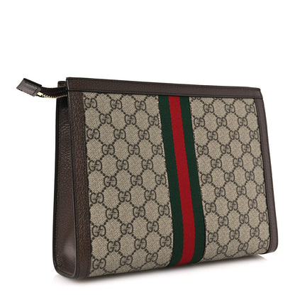 Gucci GG Supreme Monogram Web Ophidia Pouch Brown 3 of 11