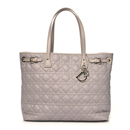 Christian Dior Coated Canvas Cannage Medium Panarea Tote Taupe 1 of 10