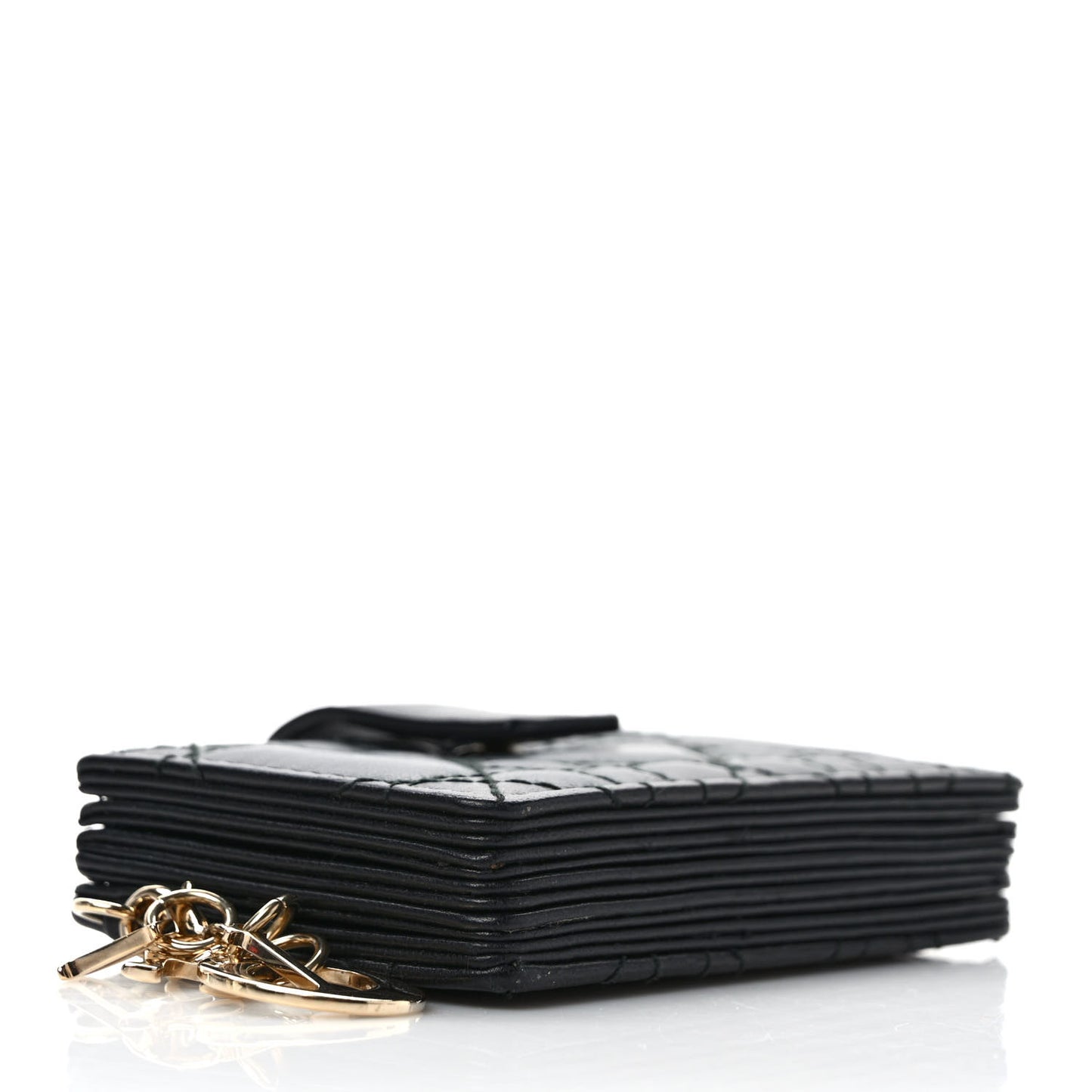 Lambskin Cannage Lady Dior 5-Gusset Card Holder Black