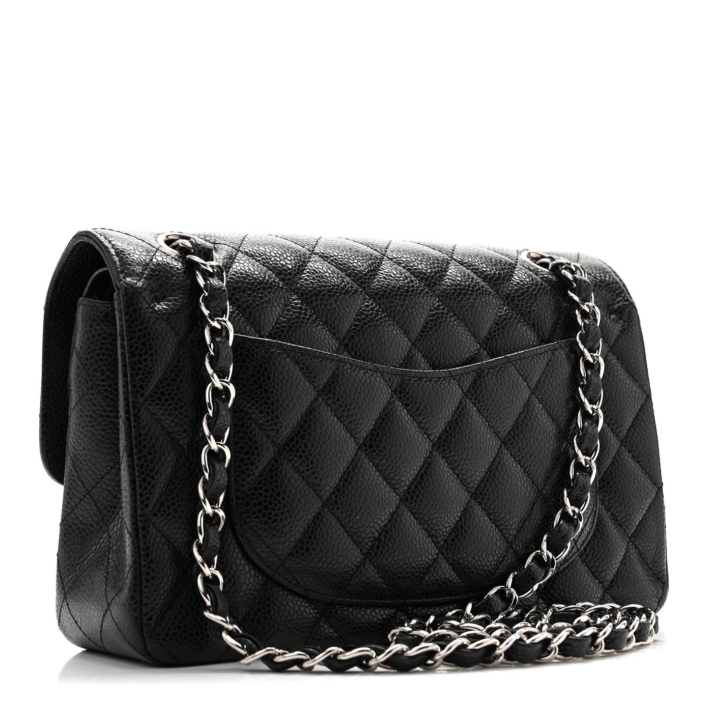 Caviar Quilted Small Double Flap Black