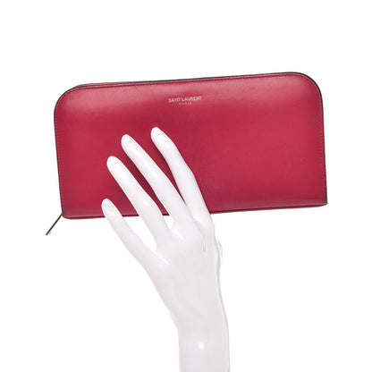 Saint Laurent Calfskin Classic Zip Around Continental Wallet Fuchsia 2 of 13