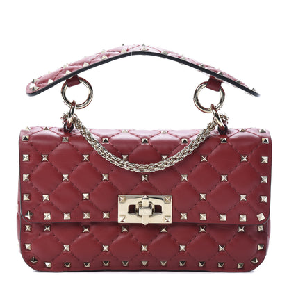 Valentino Garavani Nappa Small Rockstud Spike Shoulder Bag Rubino 1 of 10