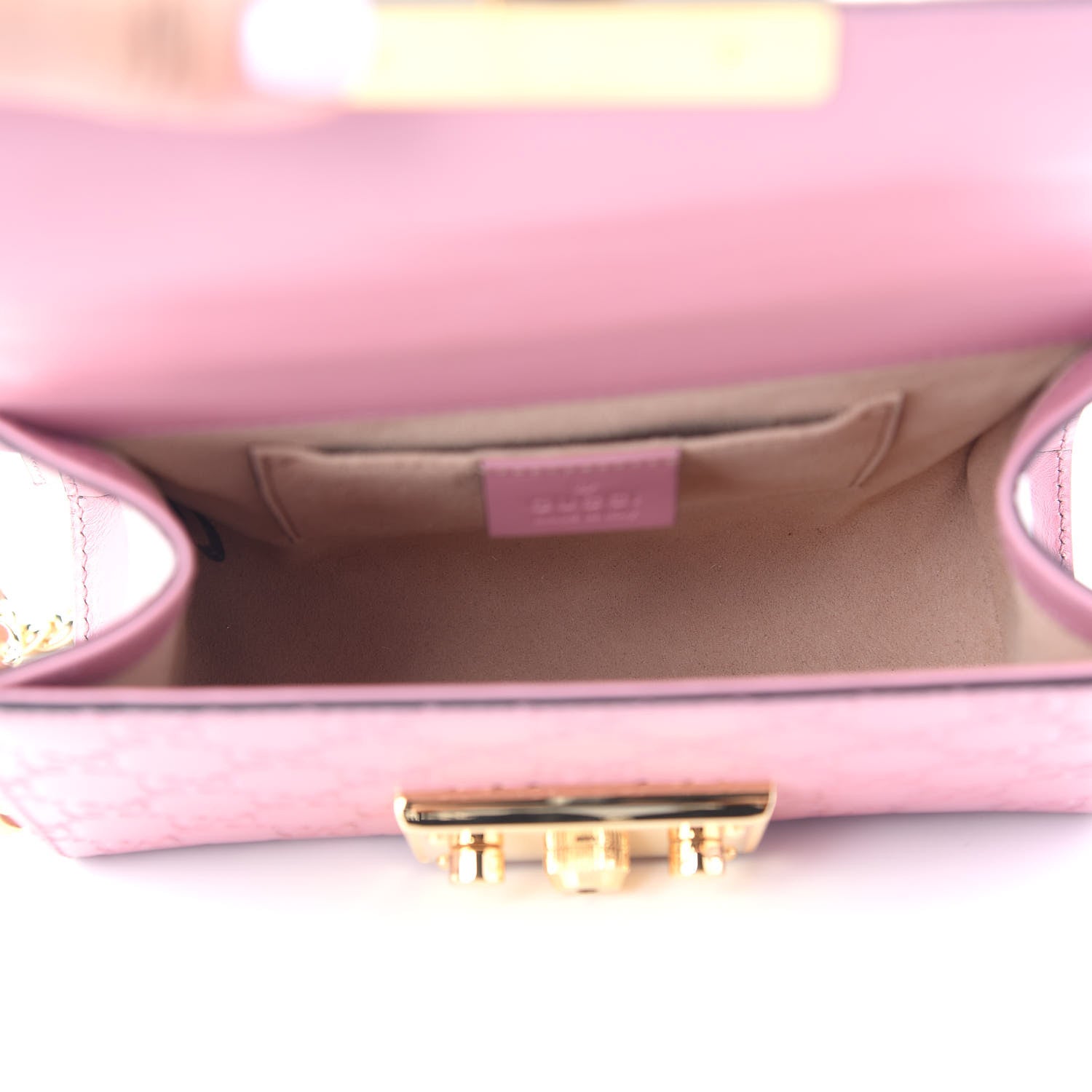 Gucci Guccissima Small Padlock Shoulder Bag Rose Baby Candy 4 of 9
