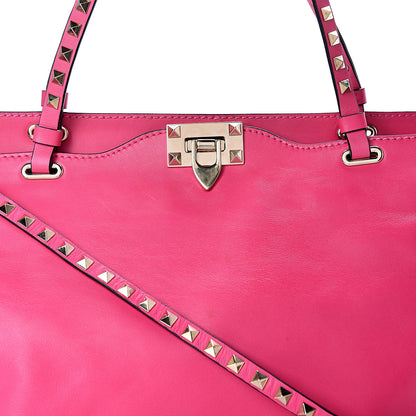 Valentino Garavani Vitello Medium Rockstud Tote Pop Fuxia 7 of 14