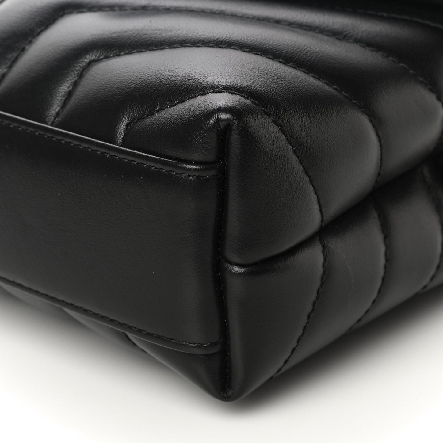 Calfskin Y Quilted Monogram Toy Loulou Crossbody Bag Black