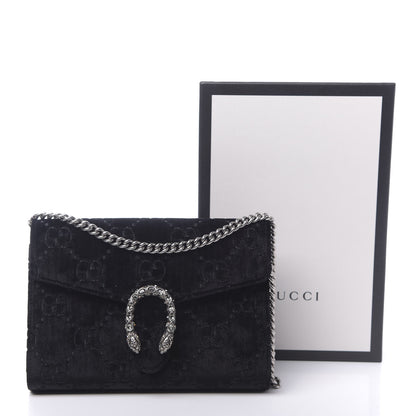 Gucci Velvet GG Monogram Mini Dionysus Chain Wallet Black 10 of 10