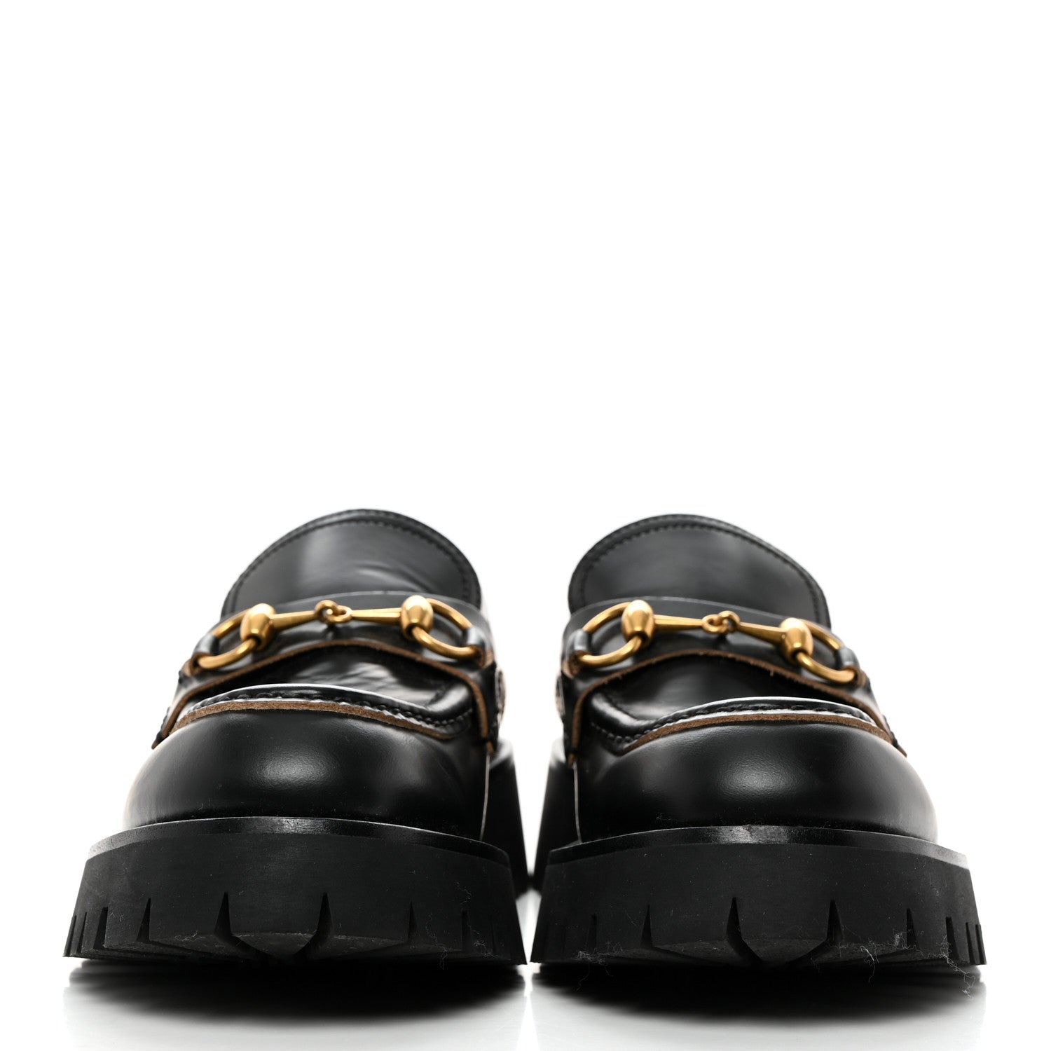 Gucci Cordovan Lux Womens Harald Horsebit 25mm Platform Loafers 38.5 Black 2 of 9