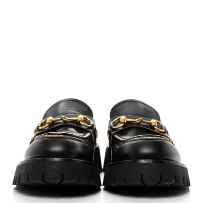 Gucci Cordovan Lux Womens Harald Horsebit 25mm Platform Loafers 38.5 Black 2 of 9