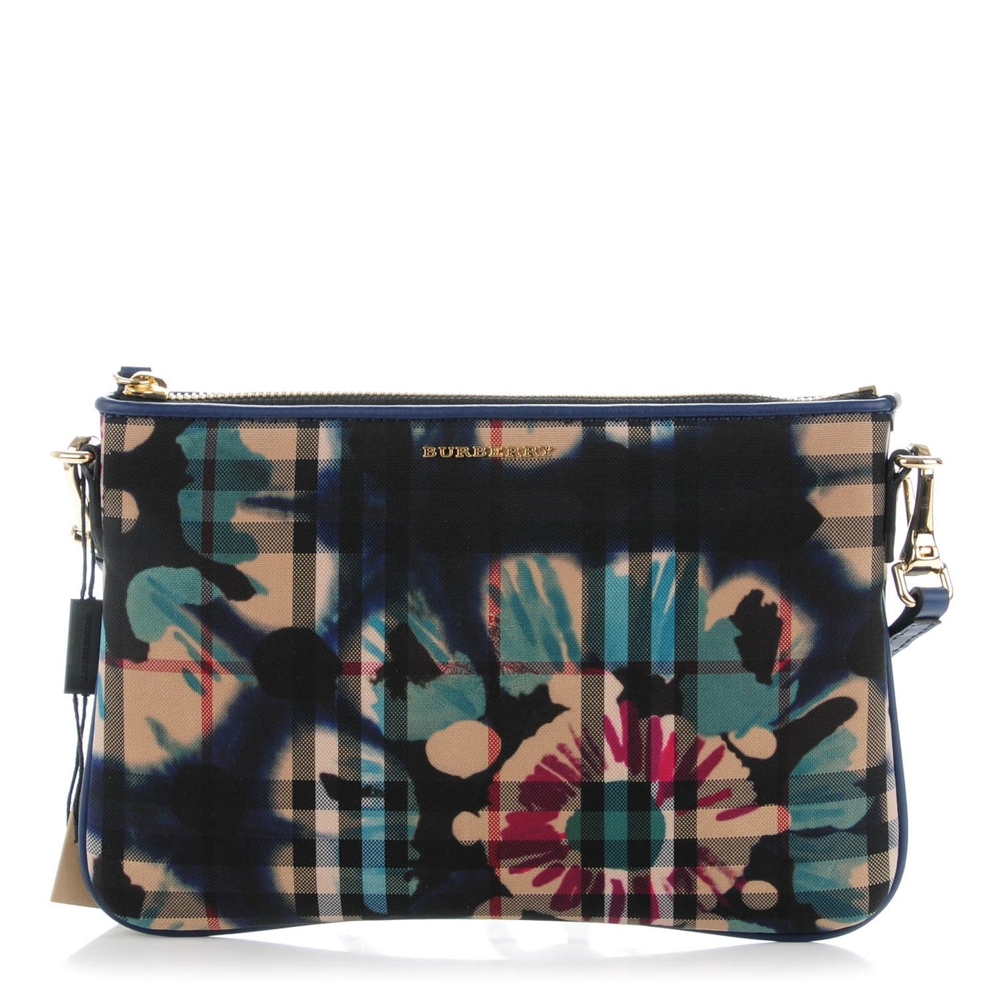 Horseferry Check Tie Dye Floral Print Peyton Crossbody Clutch Bag Brilliant Navy
