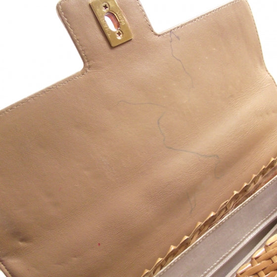 Vintage Straw Bag w/Tortoise CC Lock