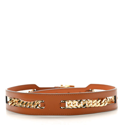 Fendi Calfskin Chain FF Belt Brown 2 of 3