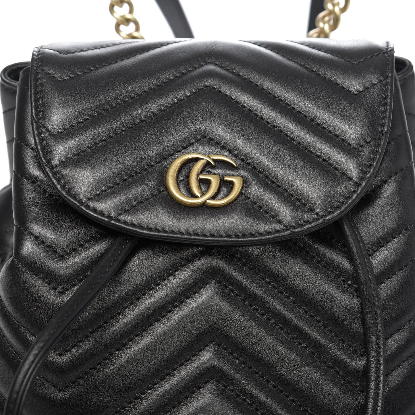Calfskin Matelasse GG Marmont Flap Backpack Black