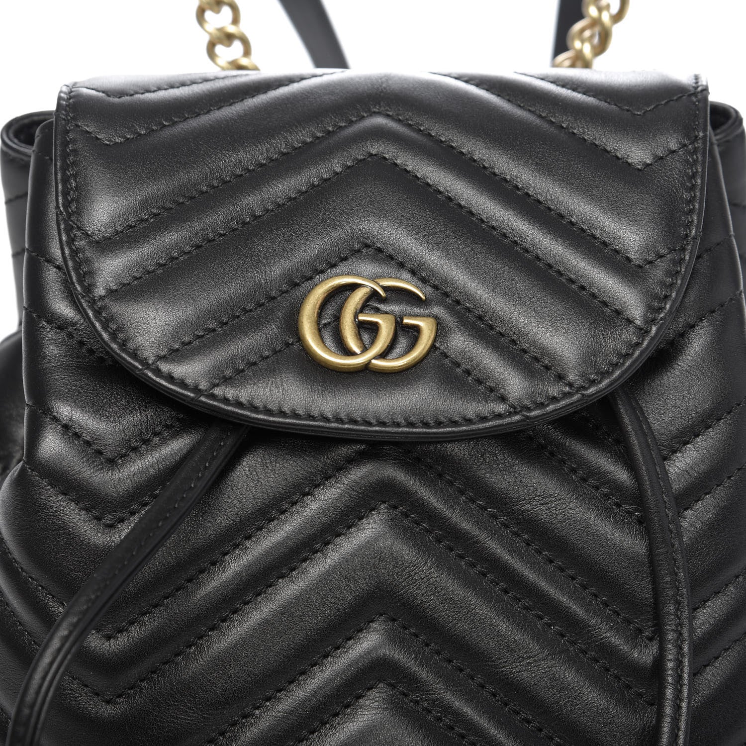 Gucci Calfskin Matelasse GG Marmont Flap Backpack Black 9 of 9