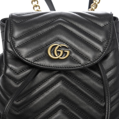 Gucci Calfskin Matelasse GG Marmont Flap Backpack Black 9 of 9