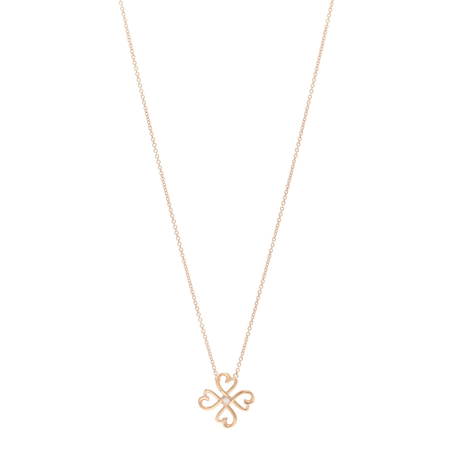 18K Rose Gold Diamond Paloma Picasso Loving Heart Pendant Necklace