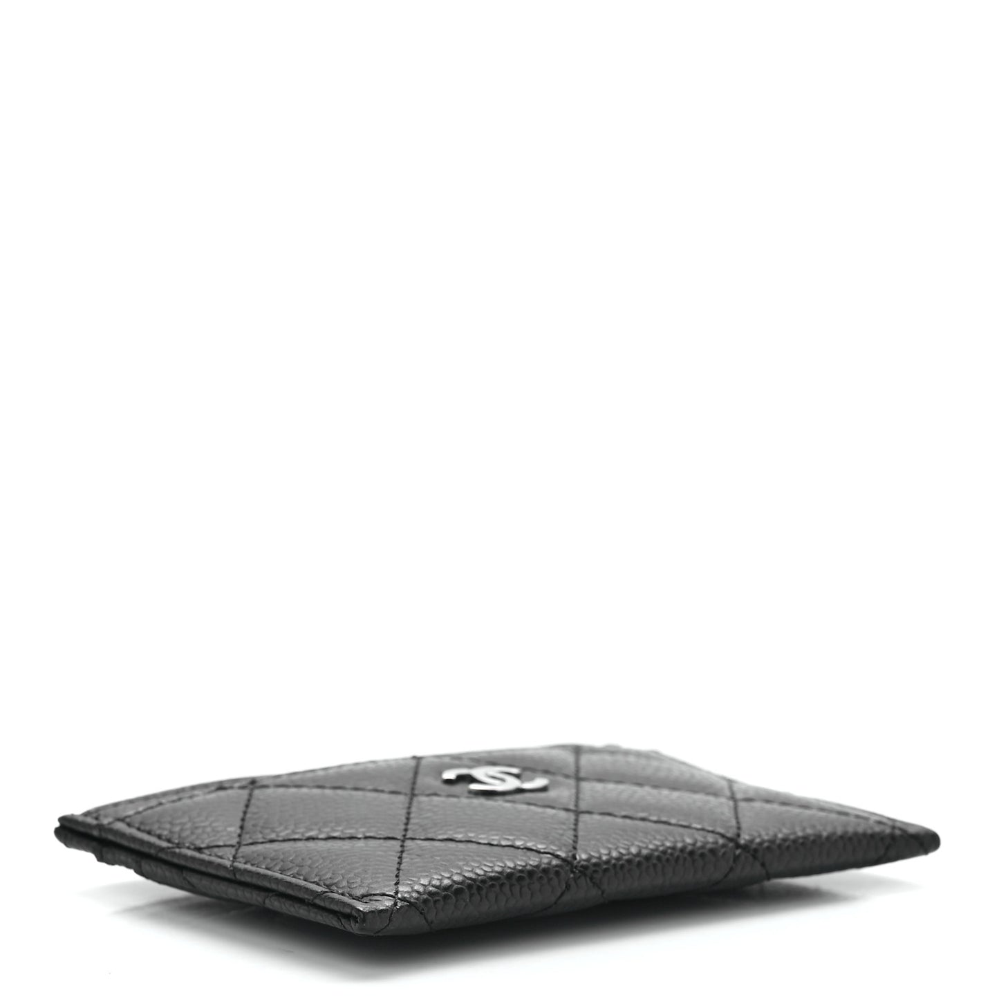 Caviar Quilted Card Holder Black