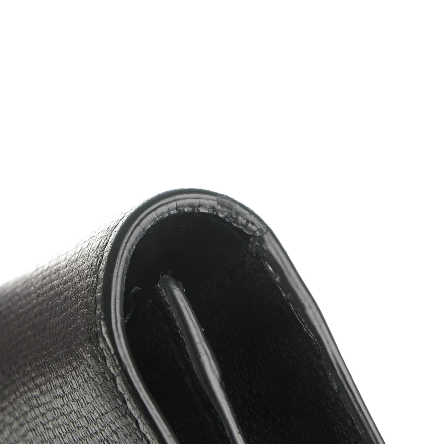 Textured Calfskin Classic Tortoise Y Ligne Clutch Black