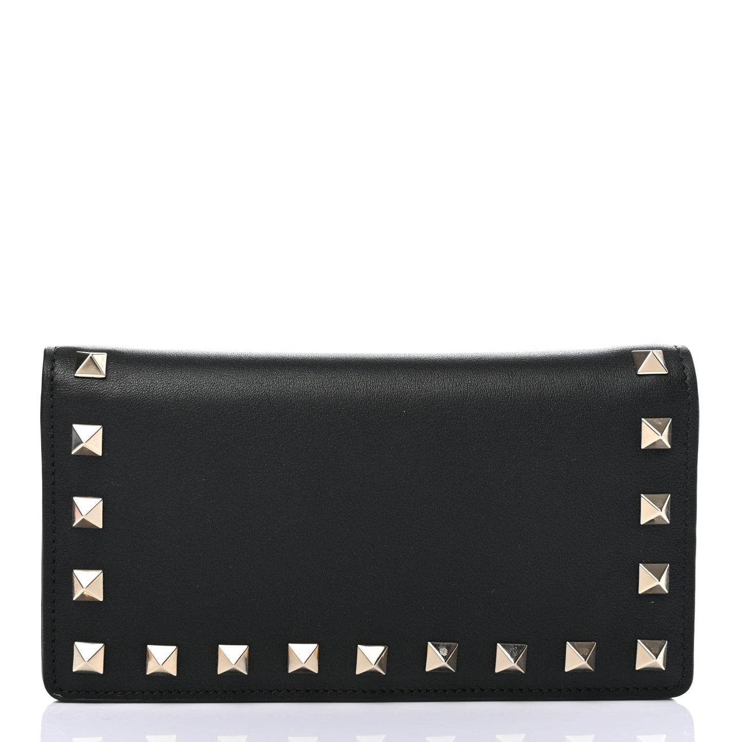 Vitello Rockstud Flap Wallet Black