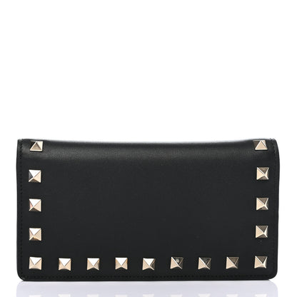 Valentino Garavani Vitello Rockstud Flap Wallet Black 2 of 9