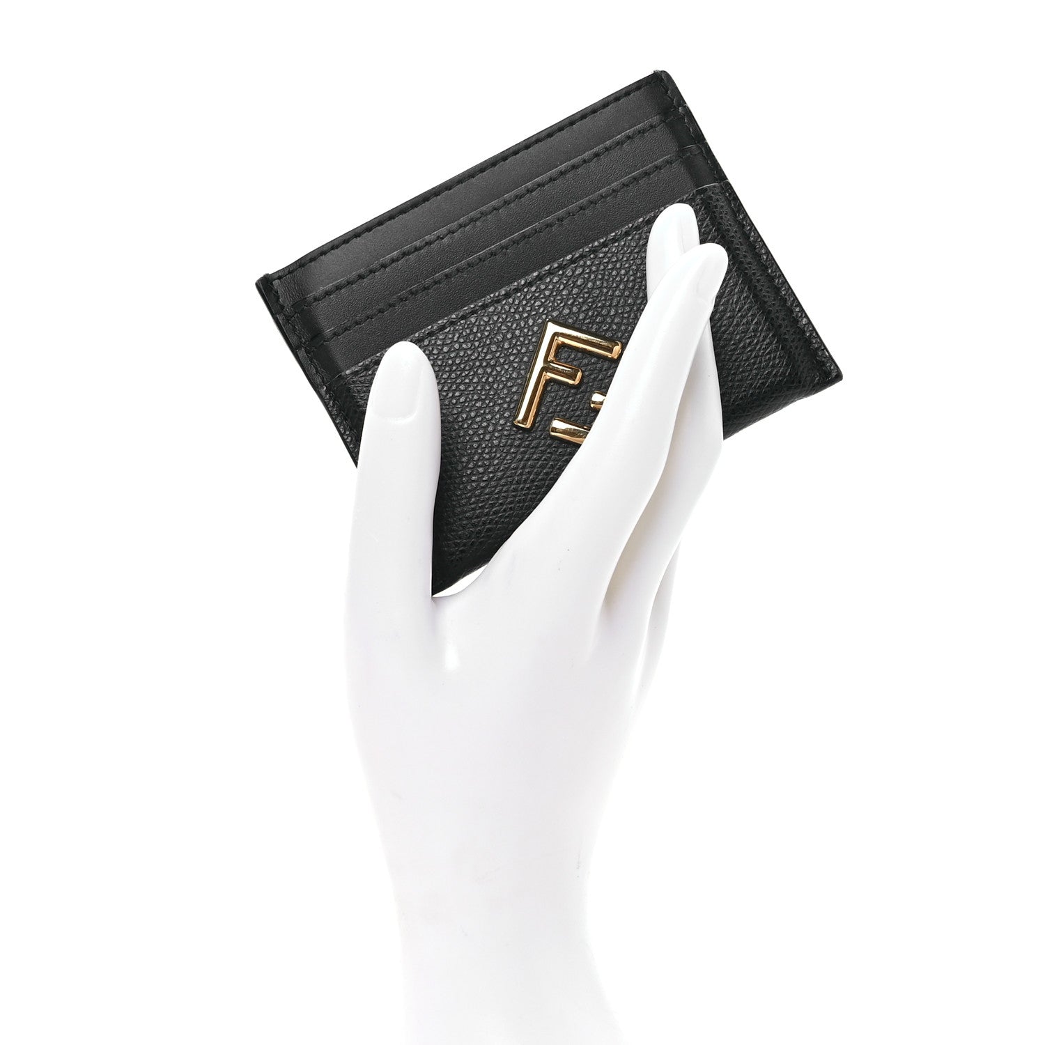 Fendi Vitello Cruise FF Diamonds Card Holder Black 2 of 8