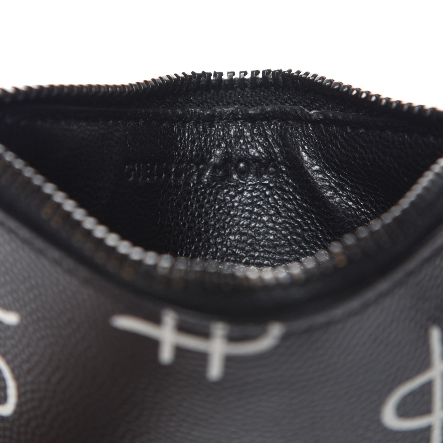 Saint Laurent Grain de Poudre Dollar Print 5 Fragments Zip Pouch Card Holder Black 7 of 8