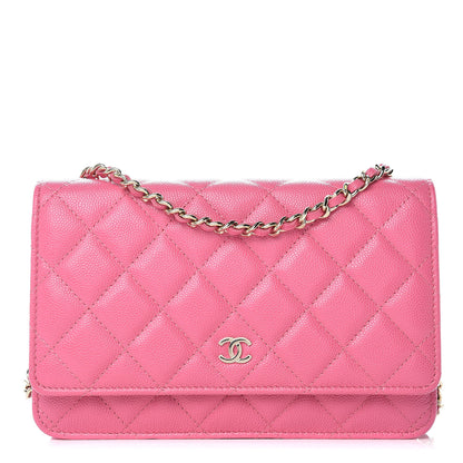 Chanel Caviar Quilted Wallet on Chain WOC Pink 1 of 9