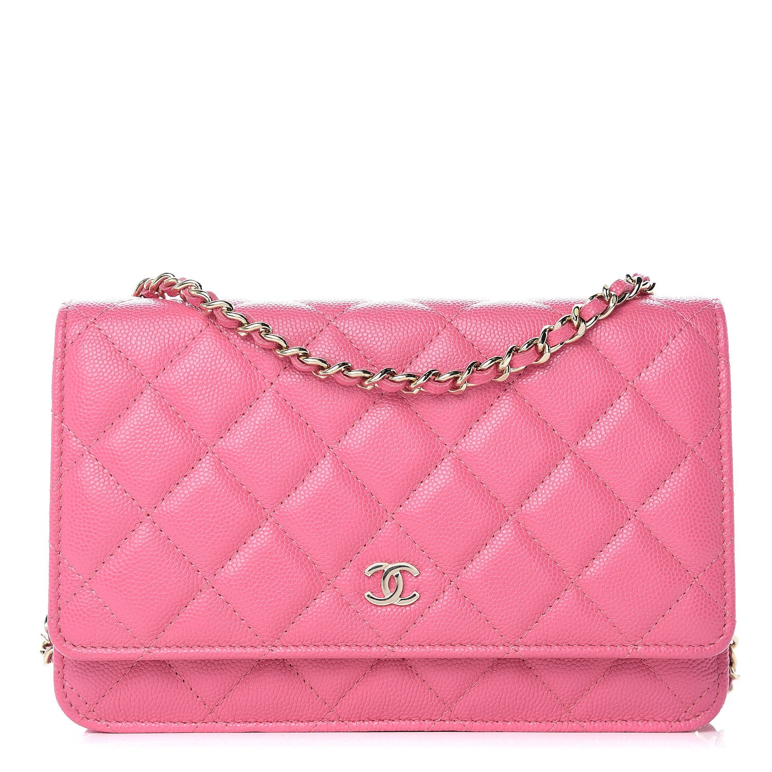 Chanel Caviar Quilted Wallet on Chain WOC Pink 1 of 9