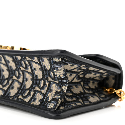 Christian Dior Oblique 30 Montaigne East West Chain Flap Bag Blue 9 of 10
