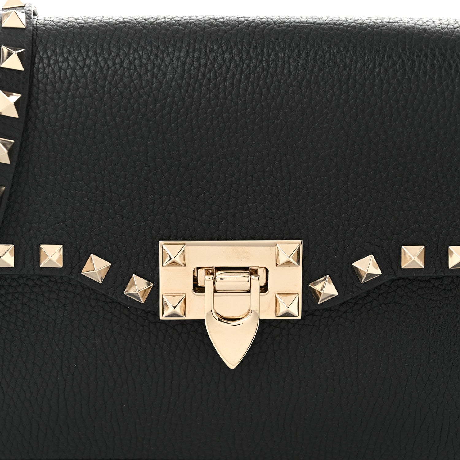 Valentino Garavani Pebbled Calfskin Medium Rockstud Flip Lock Crossbody Bag Black 7 of 10