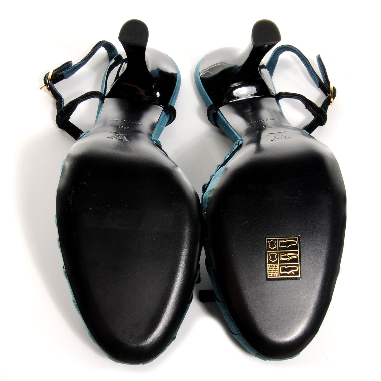 Satin Balmoral Pumps Petrole 38