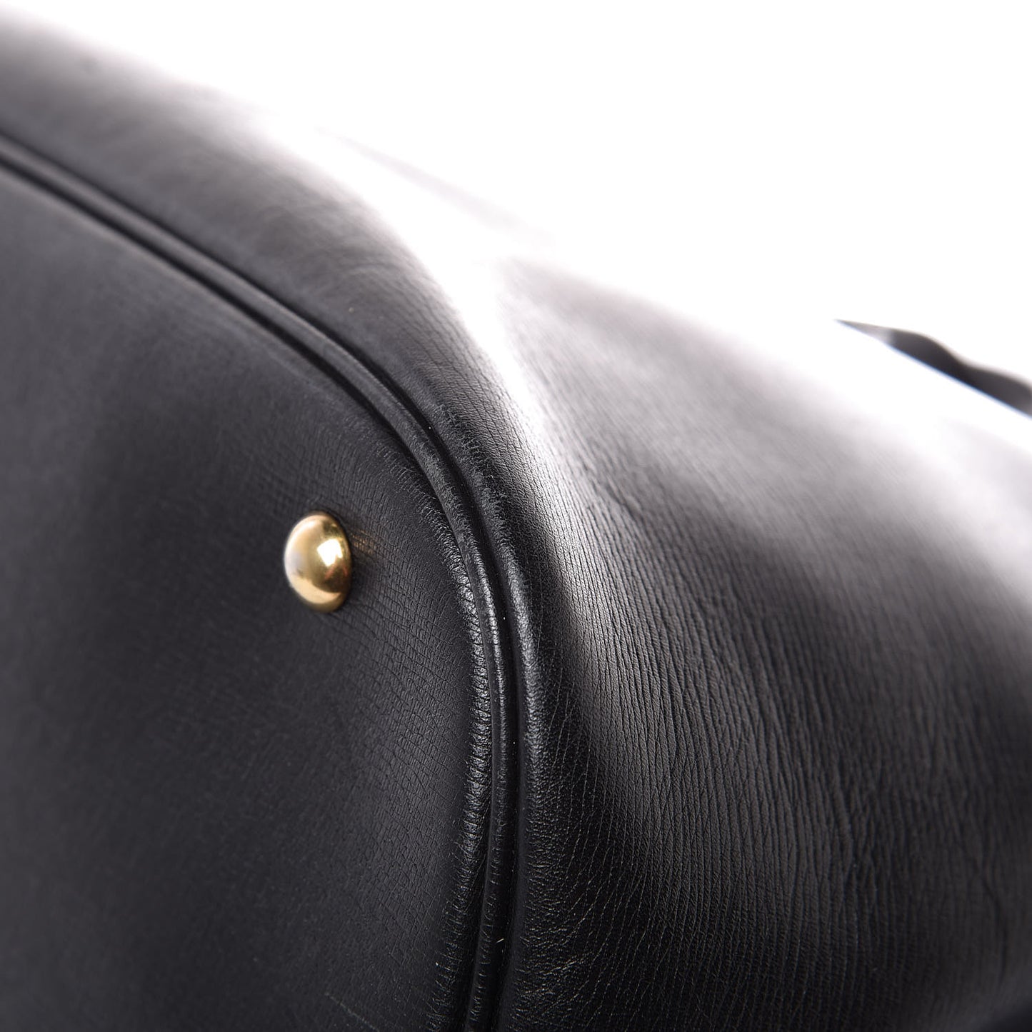 Textured Calfskin Large Bright Bit Tote Black